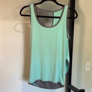 Noble Outfitters Aqua Tank Top with Gray Trim - Women's Activewear